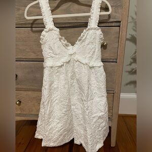 Lena white ruffle babydoll dress